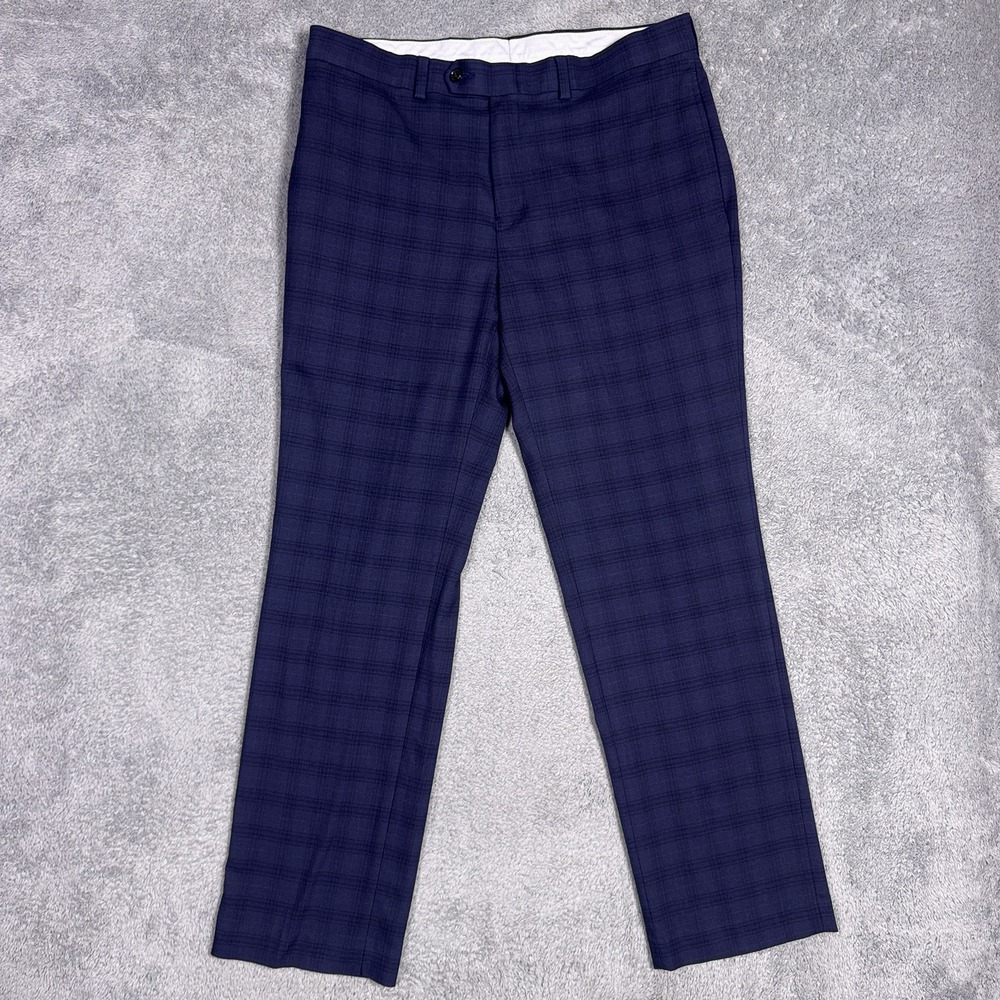 Ralph Lauren Pants Mens 32x30 Dress Slacks Trouser Uncuffed Flat Windowpane